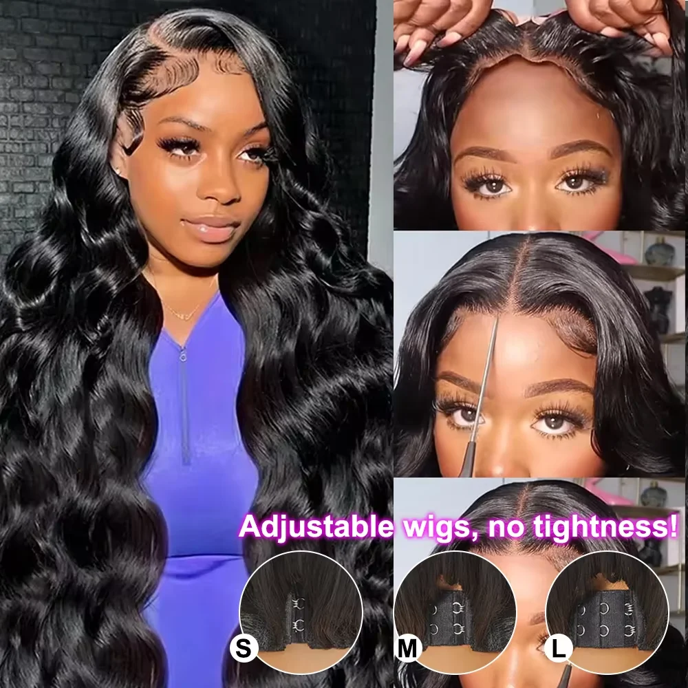 Wig Rambut Manusia Renda Depan Gelombang Tubuh 30 40 46 Inci 7X6 Wig Frontal Renda 13X6 Hd Pra Pencabutan Wig Tanpa Lem Rambut Manusia Siap Dipakai