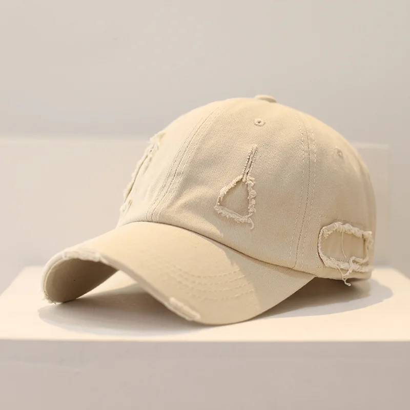 Vintage-Papa-Mütze aus gewaschener Distressed-Baumwolle, verstellbare Baseballkappe im Y2K-Stil, Polo-Trucker-Kappe, Kopfbedeckung – Detail 3