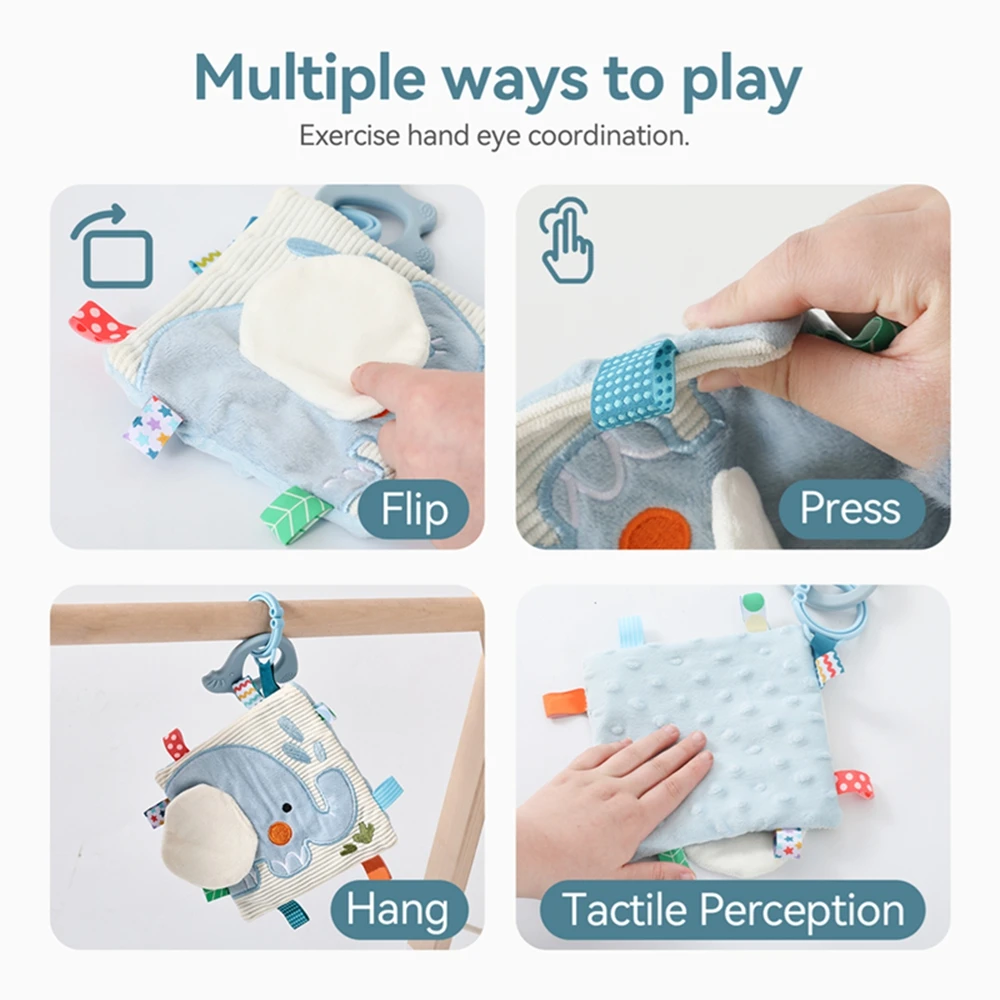 Livres doux Montessori pour bébés de 0 à 12 mois, toucher tactile 3D, livre en tissu à contraste élevé, jouets sensoriels d'apprentissage précoce, cadeaux pour tout-petits