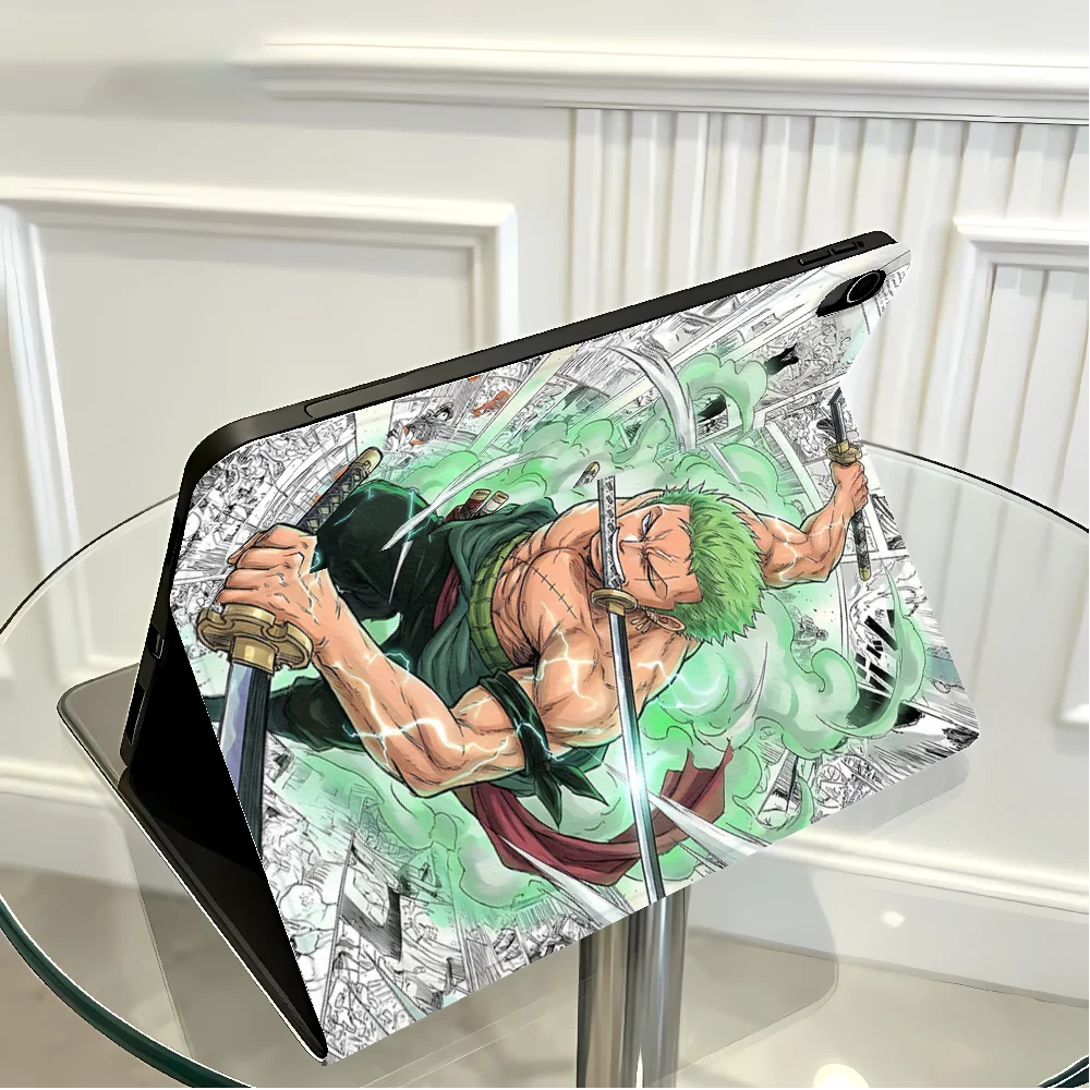 With Pencil Holder Case for Apple iPad Air 11 13 M4 M3 M2 A16 2026 10th 7/8/9th Pro11 13 Air 4/5/6th Anime Cool L-Luffys Zoros