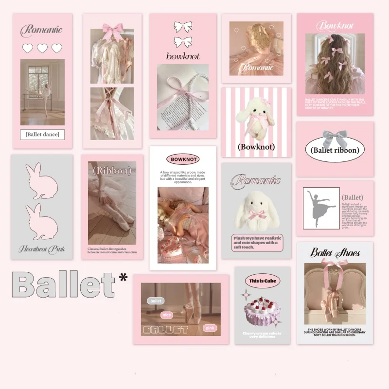 30pc Sweet Chic Korean Scrapbook Journal Sticker Student Lace Bow Ballet Stationery Sticker DIY Decor Luggage Stationery Sticker