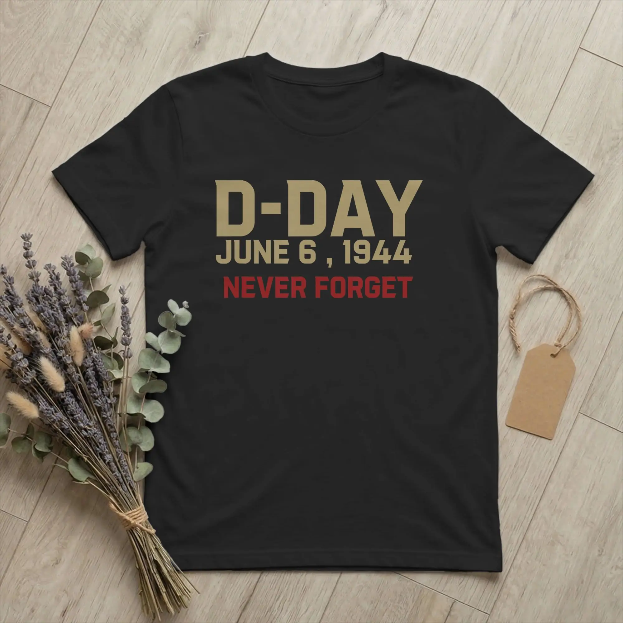 Vintage WW2 D-Day Normandy Landings T-Shirt Men Round Neck Cotton T Shirts Never Forget Short Sleeve Tees Graphic merchandise