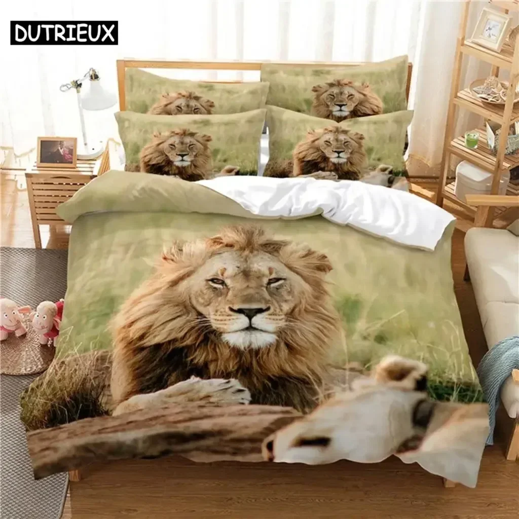Deep Lion Bedding Set For Bedroom Soft Modern Bedspreads Comefortable Kids Duvet Cover Quilt Cover And Pillowcase
