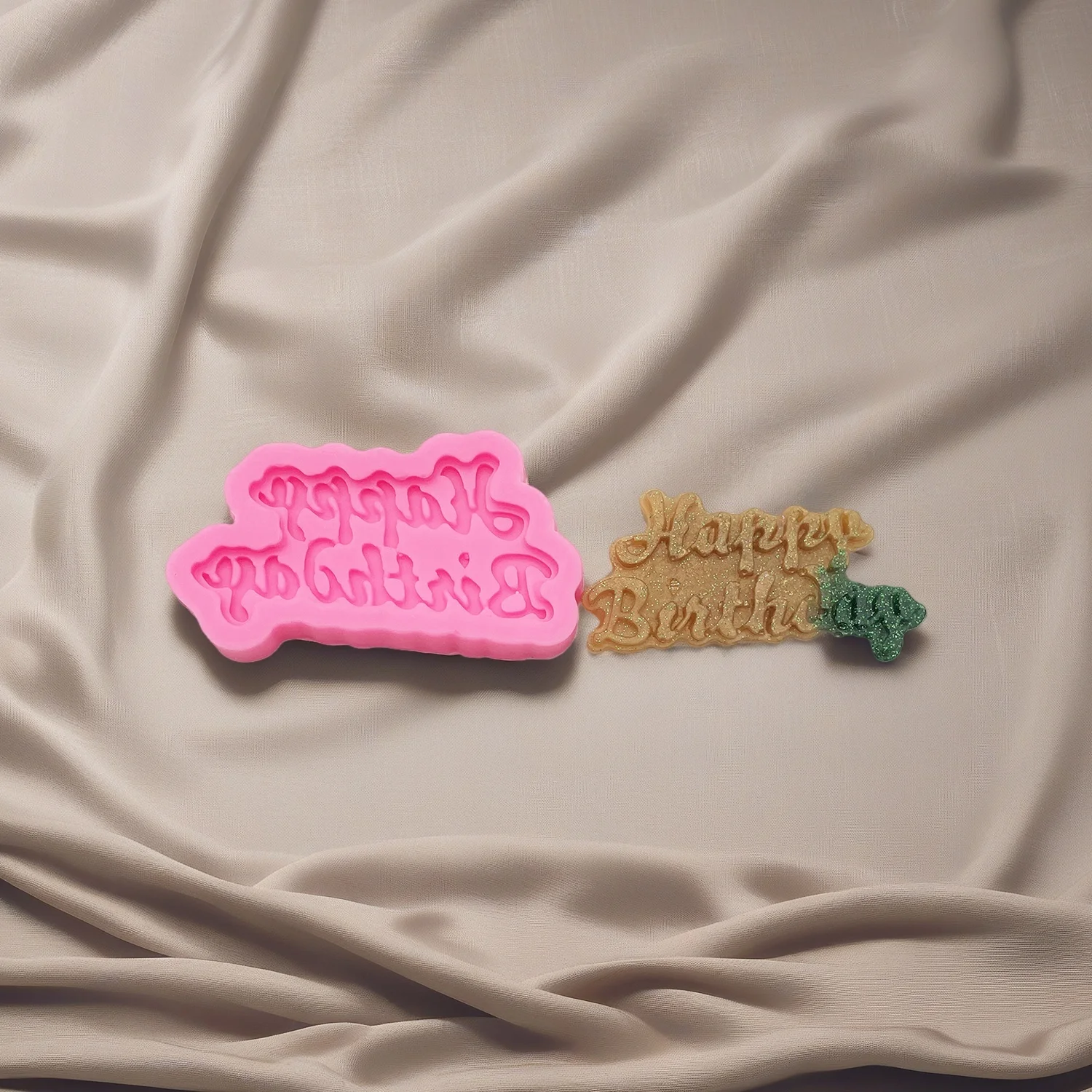 Fondant 3D Happy Birthday Letters Shape Silicone Mold Jelly Chocolate Mold Birthday Cake Decorating Tool Mould
