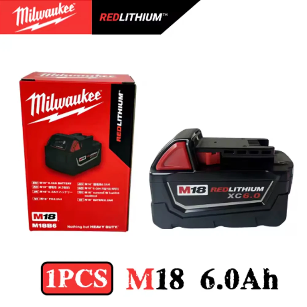 

18v Milwaukee m18 battery, bateria lifepo4 M18B6, 6000mAh lithium battery XC48-11-1860 Original milwaukee rechargeable battery