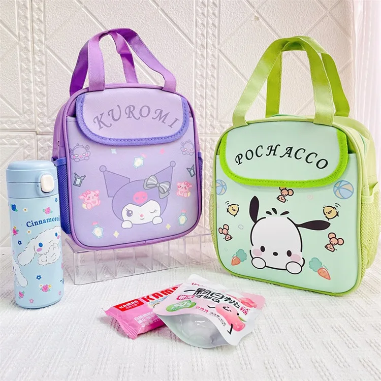 Sanrio urocza torba na Lunch moja melodia Anime Hello Kitty Pochacco Kuromi podróżna termiczna torba śniadaniowa uczeń uczennica prezent torba na