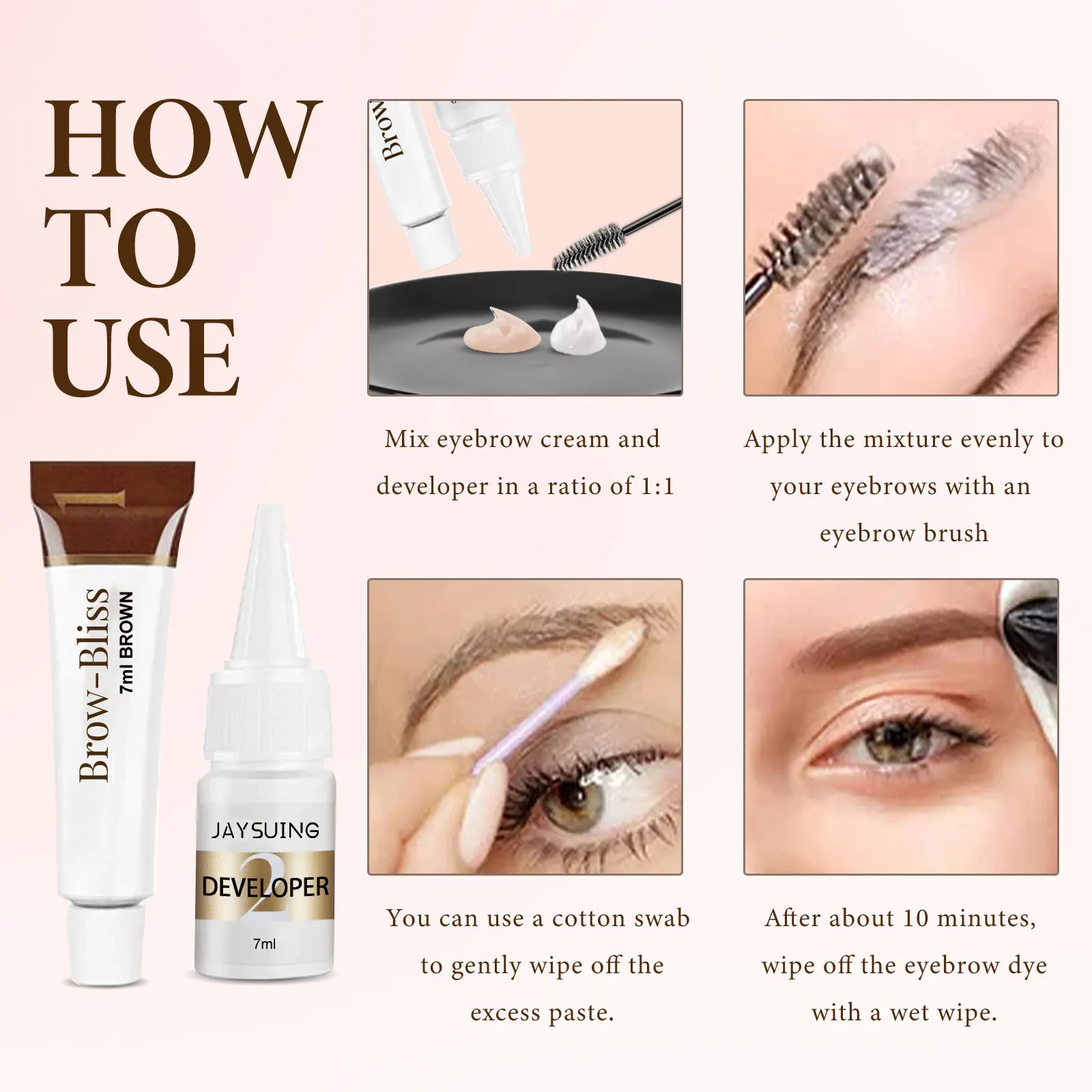 مجموعة ألوان الحواجب سهلة الاستخدام، مقاومة للماء ولا توجد إزالة المكياج، مجموعة ألوان الرموش والحواجب 2 في 1، مستلزمات مكياج التجميل، العين