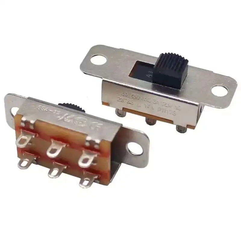 Gran oferta, terminales de palanca de 6 pines, interruptor deslizante de Metal ON-ON de ángulo recto para secador de pelo