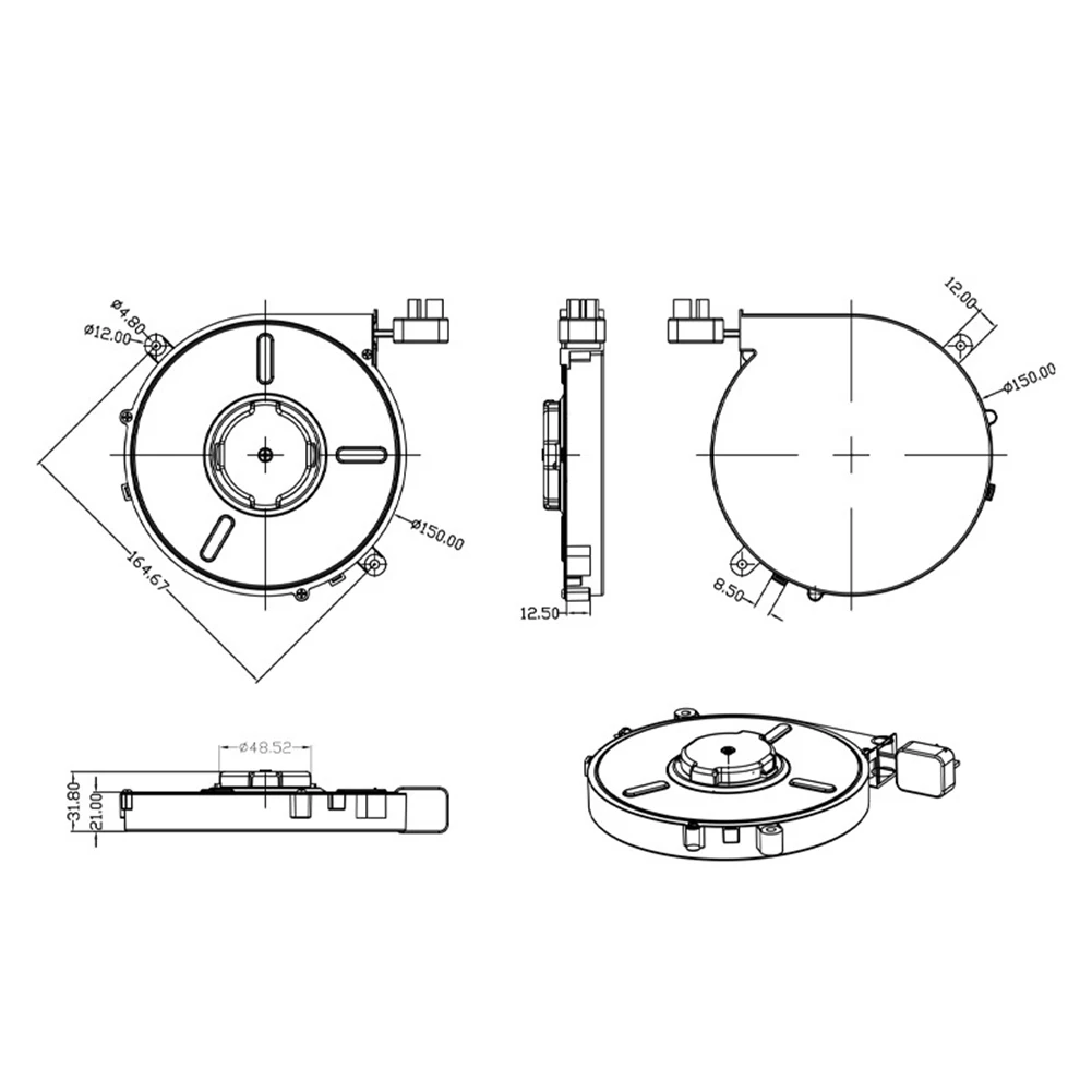 1.8 Extension Cord Reel Automatic Cable Reel Suitable For Outdoor Use Wear-resistant ABS Material 3 Core Electrical Wire