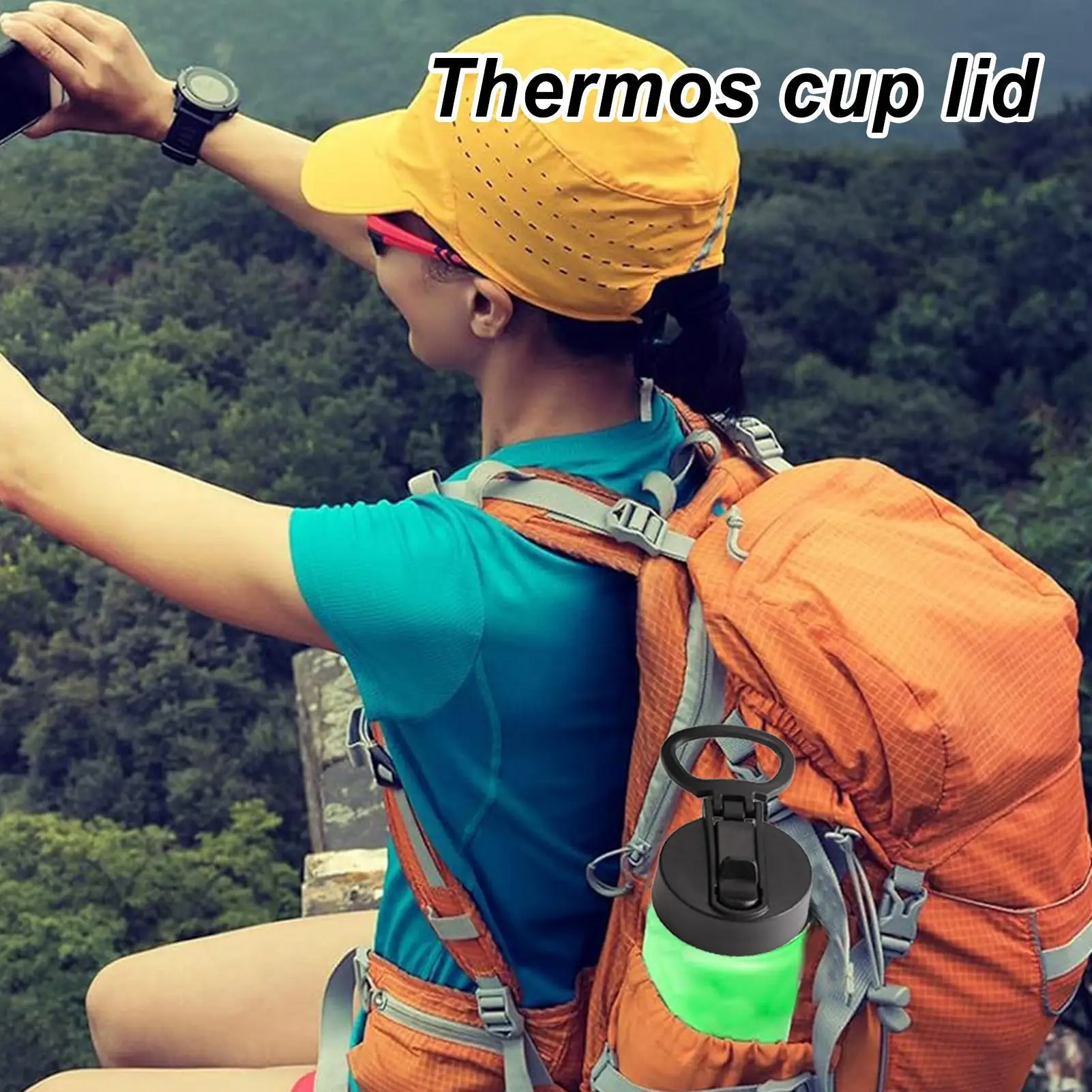 Leak-proof Wide Mouth Water Bottle Lid Replacement Non-Slip Handle Large Cup Topper Accessories Fit Most Sports Bottles