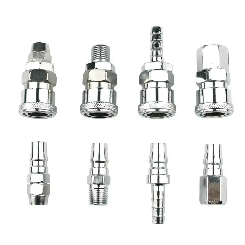 2 Stuks Pneumatische Luchtpomp Tool Schiethamer 8 Mm Tracheale Luchtcompressor Zelfsluitende Quick Plug C-type Snelkoppeling Pp/Sm/Sp20