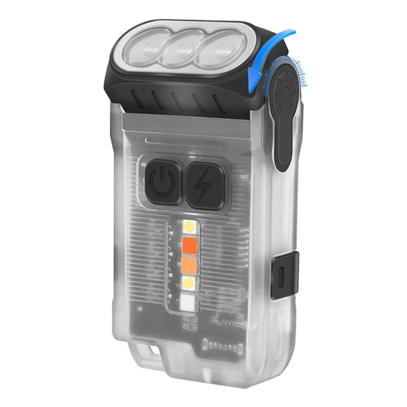 V15-小型の強力なLED懐中電灯,充電式キーホルダー,ポータブル,使いやすい,10モード,白