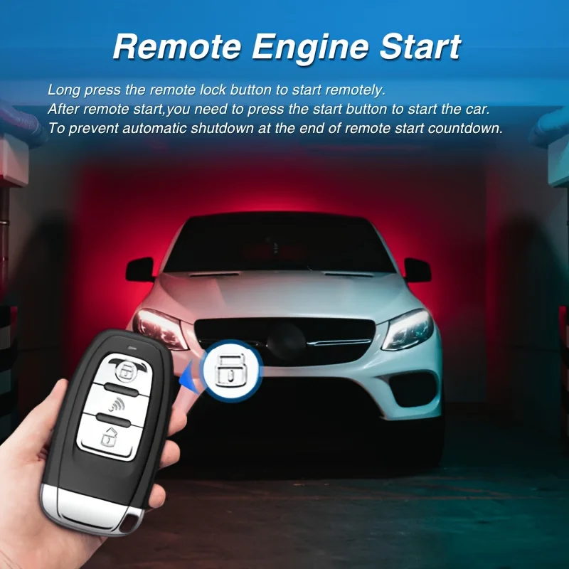 Universal 12V Car Keyless Entry Push Button Start System PKE Smart Key Remote Start Access Control Kit - view 4