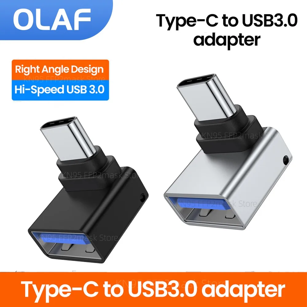 

Адаптер USB C 90 ° Локтевой адаптер типа C к USB 3.0, быстрая зарядка, конвертер USB «мама» на «папа» типа C для мобильного телефона Macbook