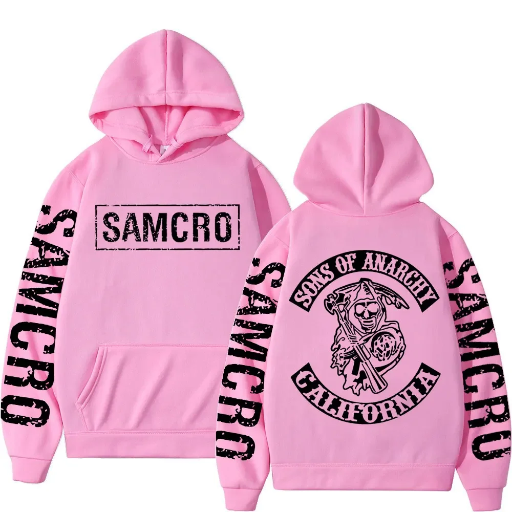 Sons of Anarchy bedruckter Hoodie, Gothic-Retro-Fleece-Sweatshirt für Männer und Frauen, lässiger Pullover für Herbst und Winter. – Detail 4