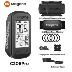 Magene C206Pro komputer rowerowy GPS bezprzewodowy prędkościomierz rowerowy wodoodporny stoper rowerowy S3 + czujnik kadencji i prędkości