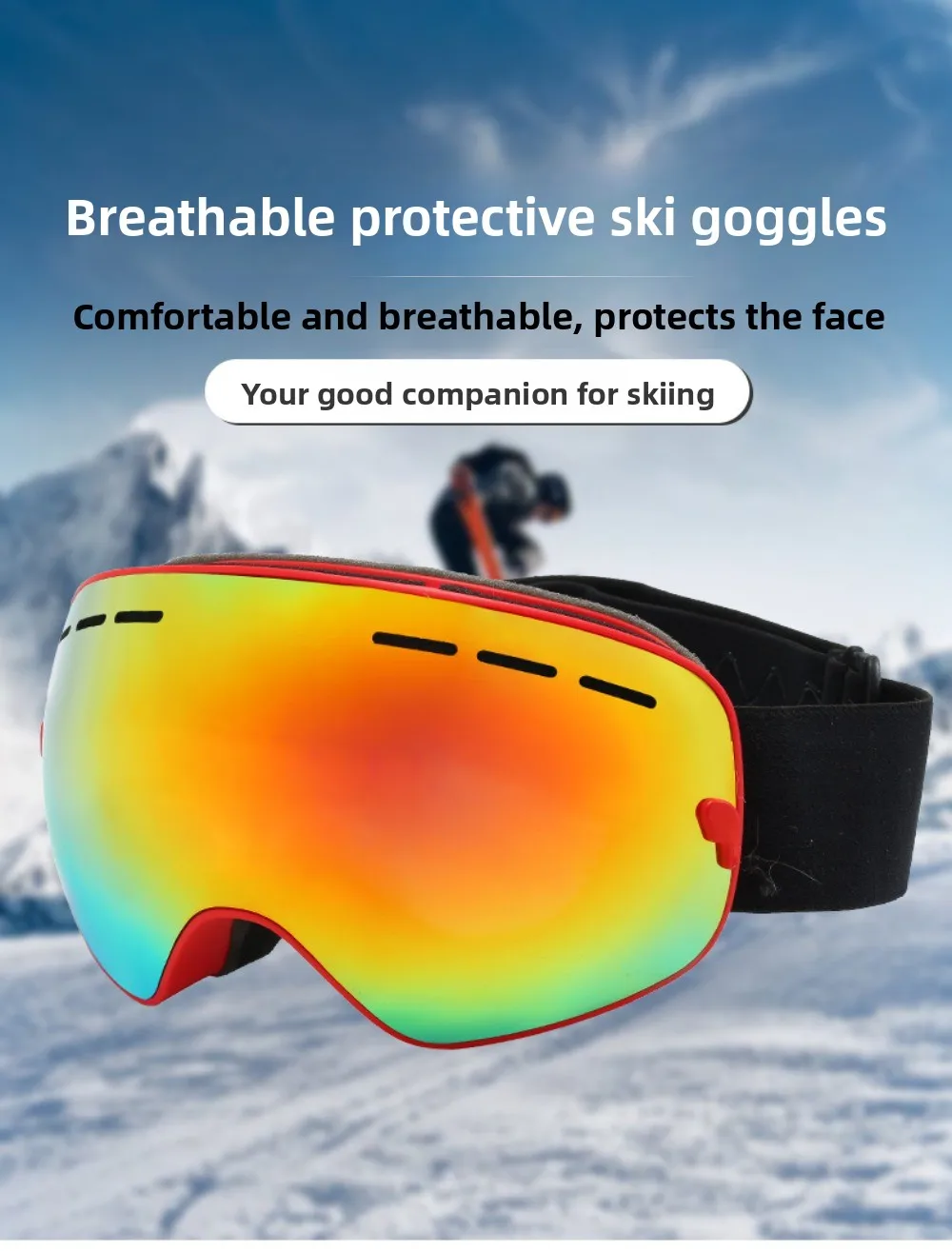 نظارات رياضية خارجية جديدة للرجال والنساء نظارات تزلج ملونة للكبار نظارات تزلج مضادة للضباب ومقاومة للماء