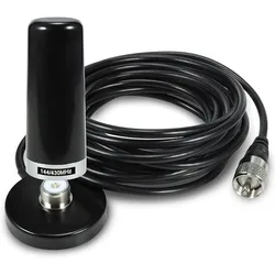 Küçük çelik tabanca anten PL-259 manyetik taban harici mobil araç radyo anteni 144/430MHz UHF/VHF Dual Band anten 9cm