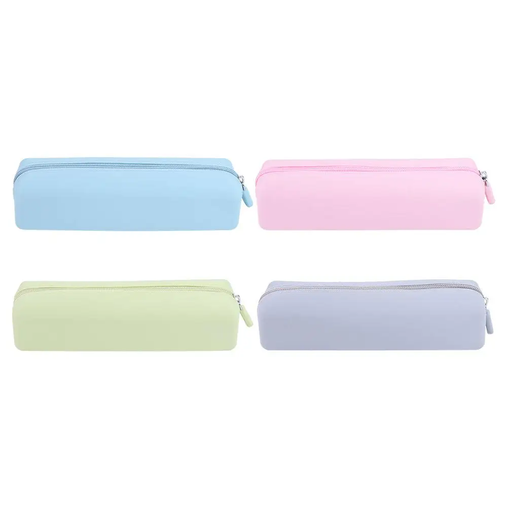 Picture 7: Durable Silicone Pen Bag with Zipper Waterproof Pencil Case Multi-function Large Capacity Cosmetics Storage Bag Stationery