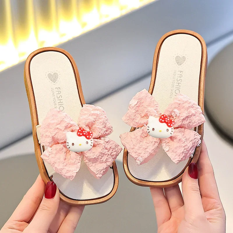 

Sanrio hello kitty girl women sippers cartoon summer Beach shoes baby cihldren shoes