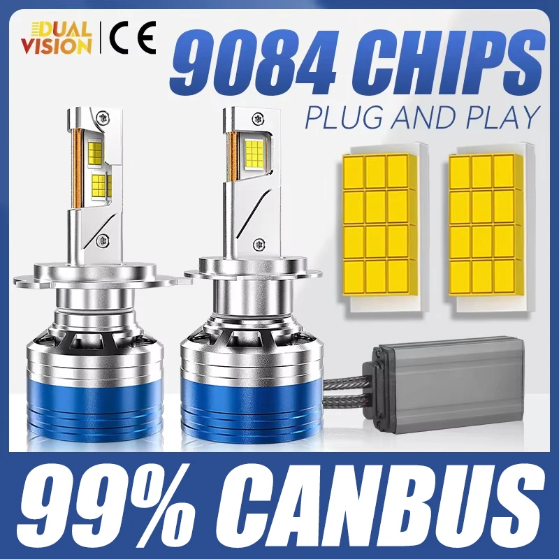 

Dualvision H1 H4 H7 светодиодный передняя фара K5C Canbus H8 H9 H11 противотуманная фара 9005 9006 HB3 HB4 HIR2 Auto светильник 24 шт. 9012 CSP супер лампочка