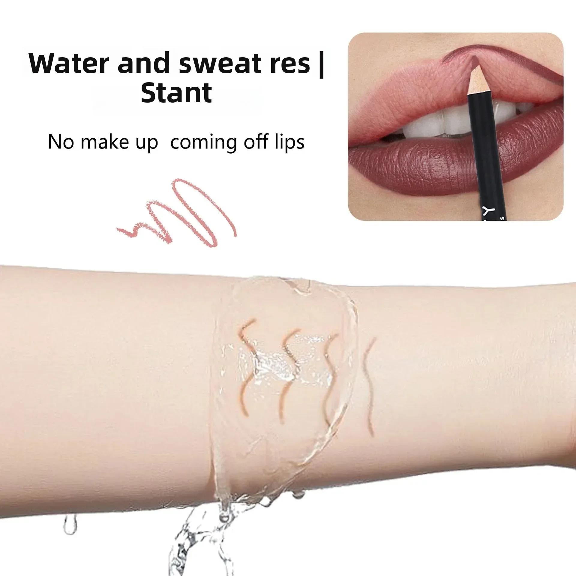 12-kleuren matte liplinerset, premium waterdichte gladde lippotloden, langdurige naaktvoering lippenstift voor het definiëren en vullen van lippen