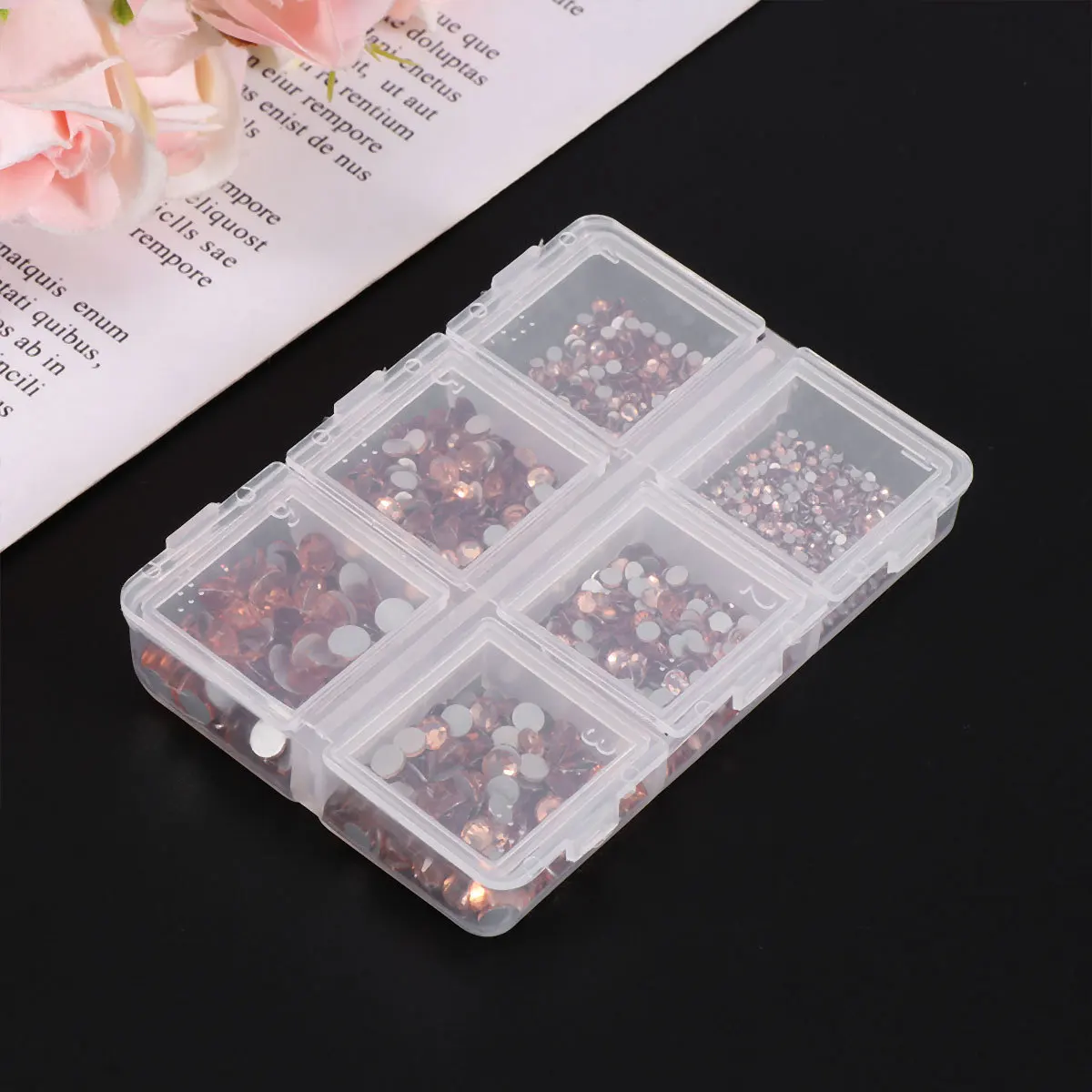 1박스 컬러풀 네일 라인스톤 세트 유리 플랫 백 드릴 매니큐어 아트 DIY 데코 파이예트 용품 다용도 공예 보석