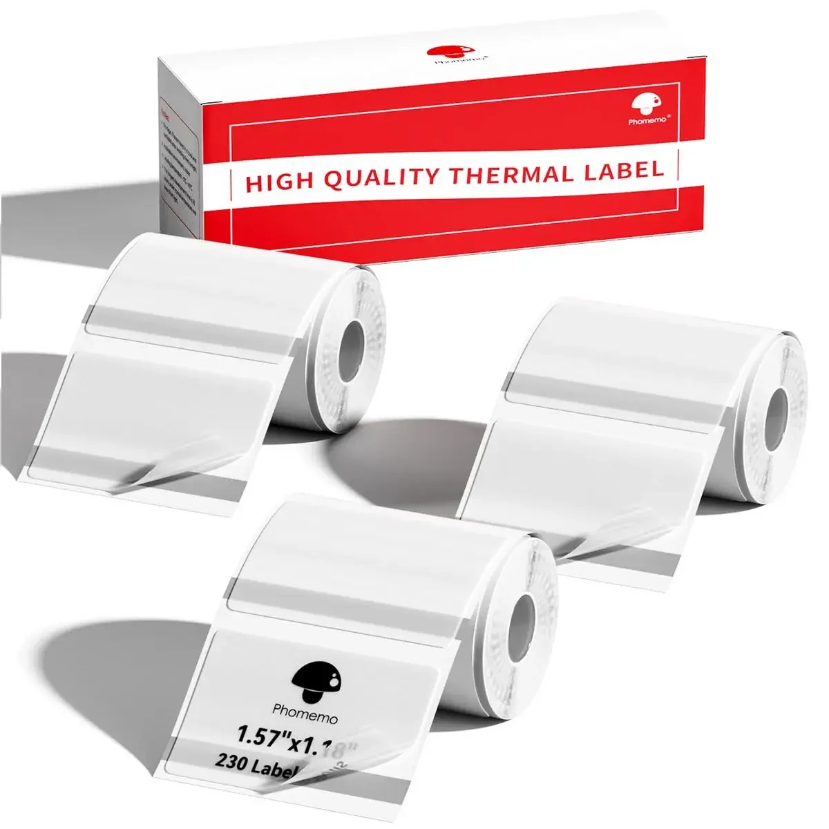 Phomemo 3 Rolls Thermal Clear Label M110/M221/M220/M120/M200 Transparent Thermal Paper 40x30mm Sticker Label for Logo/Barcode