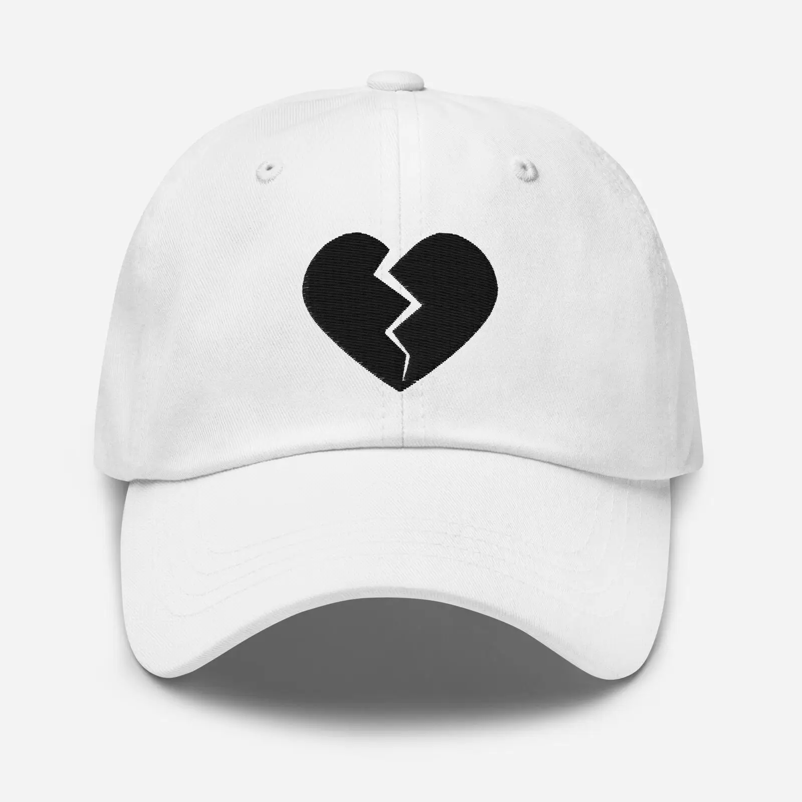 Goth Black Broken Heart Valentines Day     Baseball Cap Dad hat