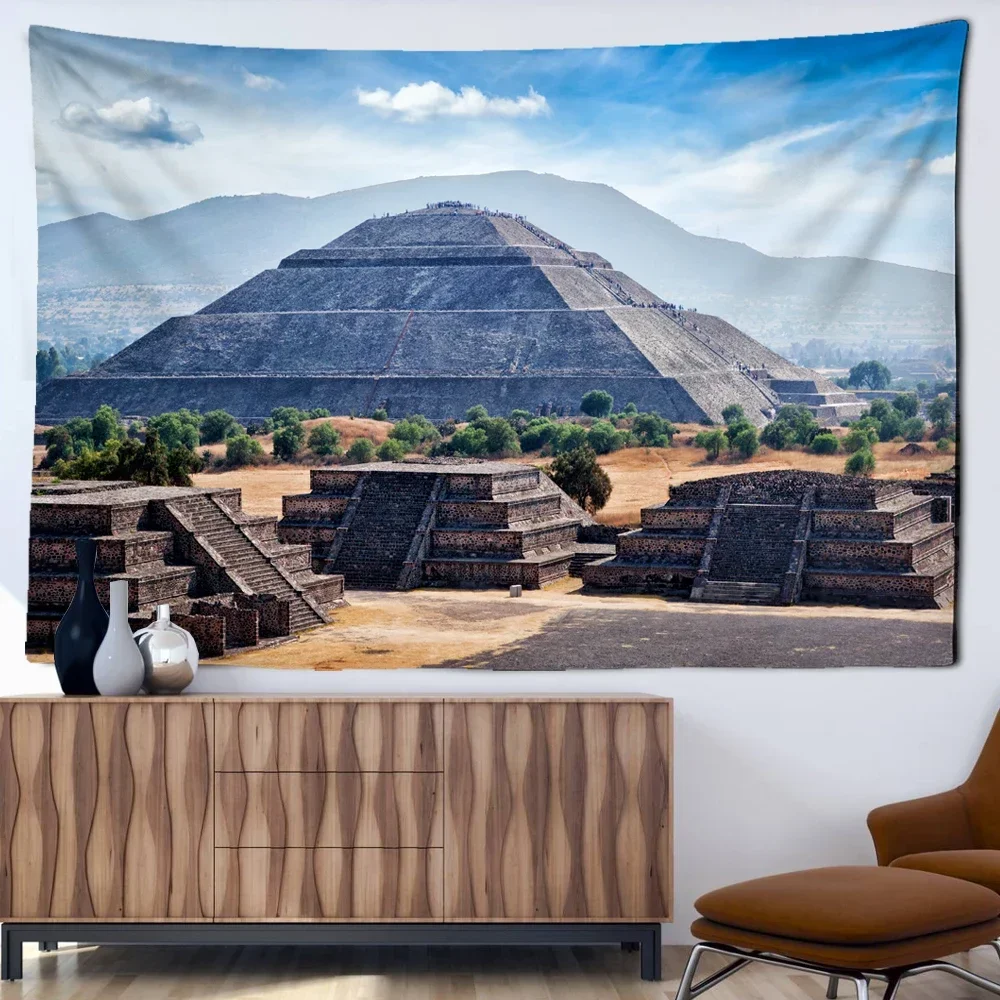 Sacred Pyramid Tapestry Egypt Travel Star Art Tapestry Wall Hanging Living Room Tapestry Family Dormitory Home Decoration