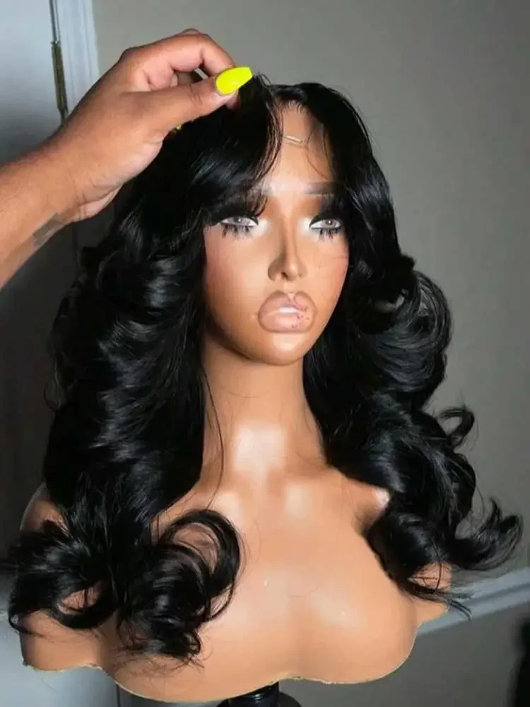 

Парик из натуральных волос Body Wave, 13x6 HD, с кружевной передней частью, плотность 180, 30 дюймов, для чернокожих женщин, предварительно вычесанный, с эффектом свободных волн