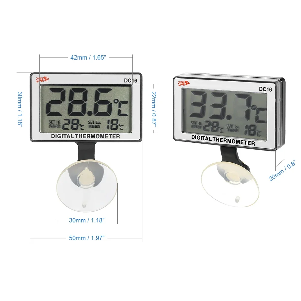 Mini Digital LCD Aquarium Alarm Thermometer Fish Tank LCD Alarm Thermometer Temperature Meter Controller Aquatic Pet Supplies