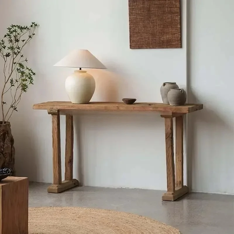 

Стол из массива дерева ваби песчаного ветра, стол с видом на конце, вход в стиле дзен, средневековый B & B, длинный письменный стол, диван, журнальный столикEsmt163