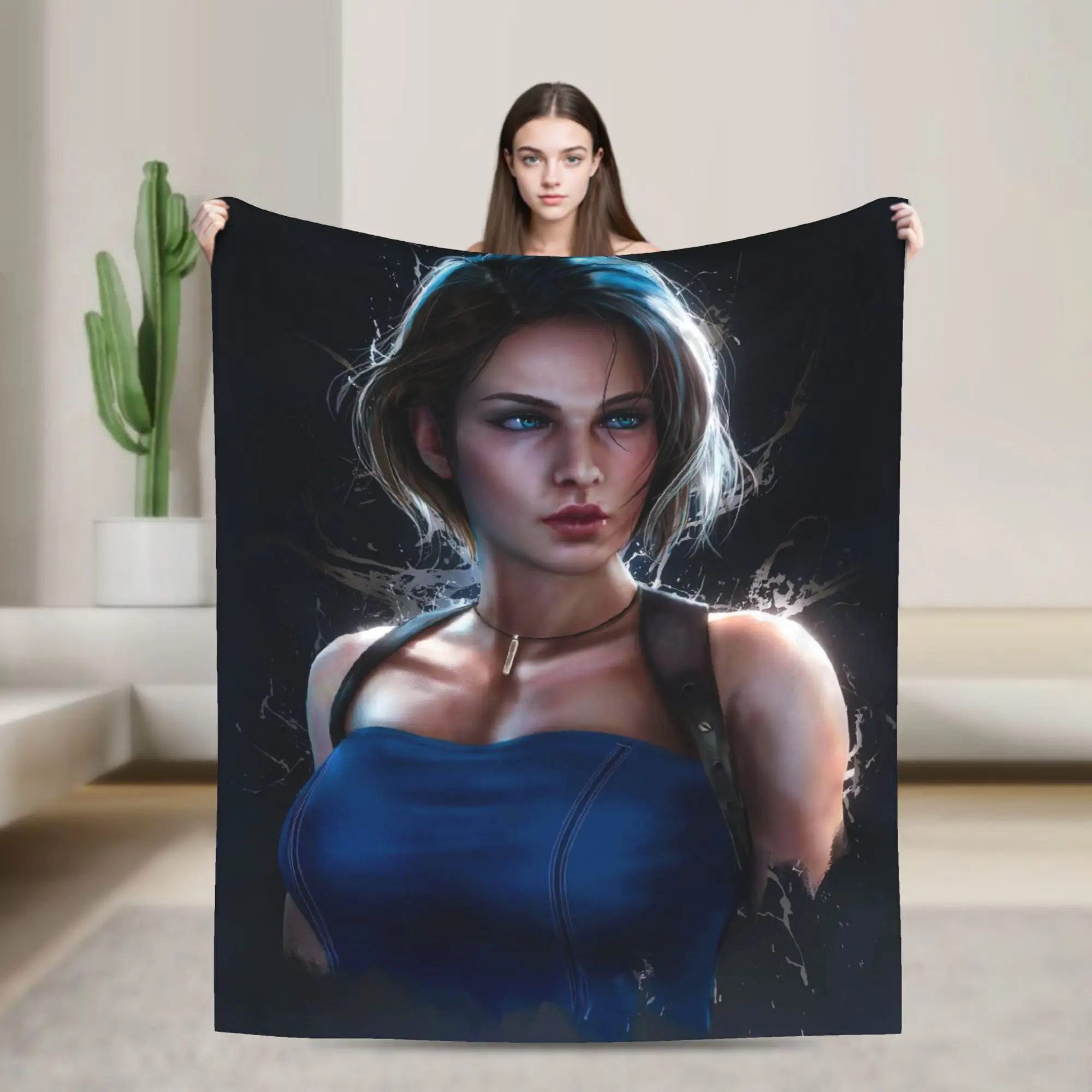 Residents Evils Jill Valentine Super Soft Blankets  Kids Adult Plush Throw Blanket Funny Couch Chair Flannel Bedspread Bed Cover