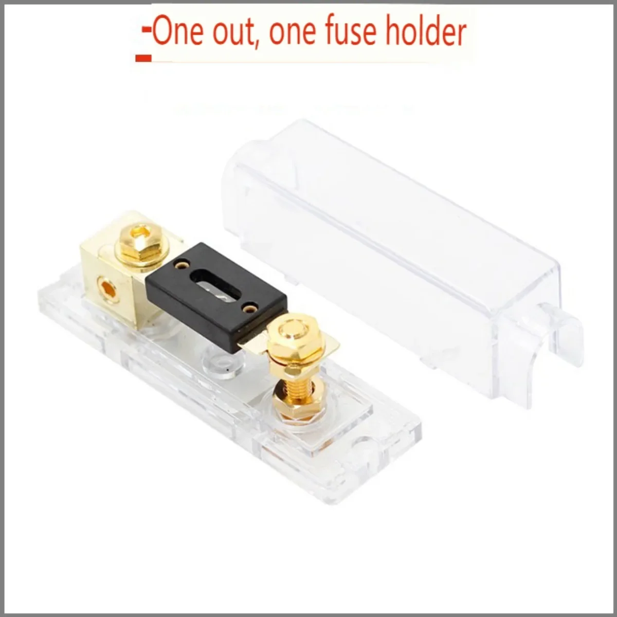 Car Fuse Holder Audio Modified Amplifier Power Cord Large Fork Bolt Fuse Holder with Transparent Cover