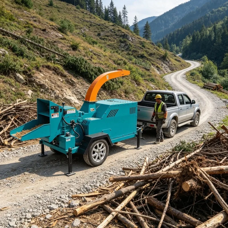 Industrial Wood Crusher Wood Chip Crusher Making Sawdust Diesel Wood Shredder Machine Heavy Duty Branch Crusher Forestry CE