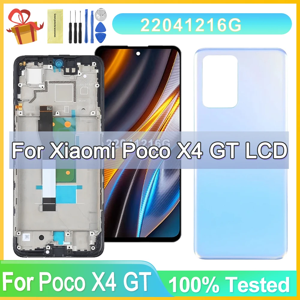 

Экран 6,6 дюйма для Xiaomi Poco X4 GT 22041216 Цифровой сенсорный экран G ЖК-дисплея с рамкой для замены экрана Xiaomi Poco X4 GT