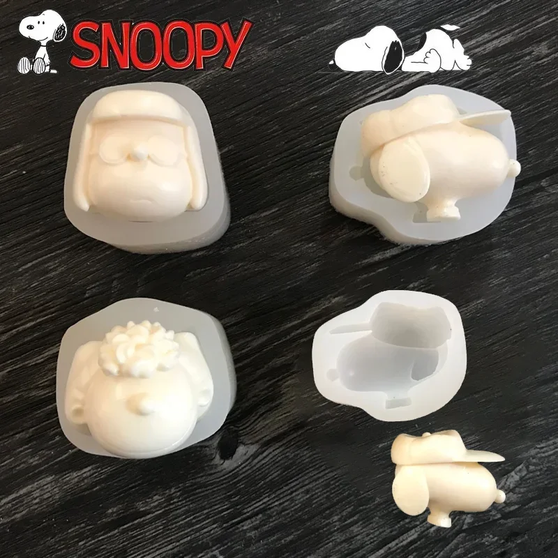 Snoopy Candle Epoxy Epoxi Mould Aromatherapy Plaster Silicone Mold DIY Crafts Soap Home Decor Decoration Baking Mold Puppy Cute