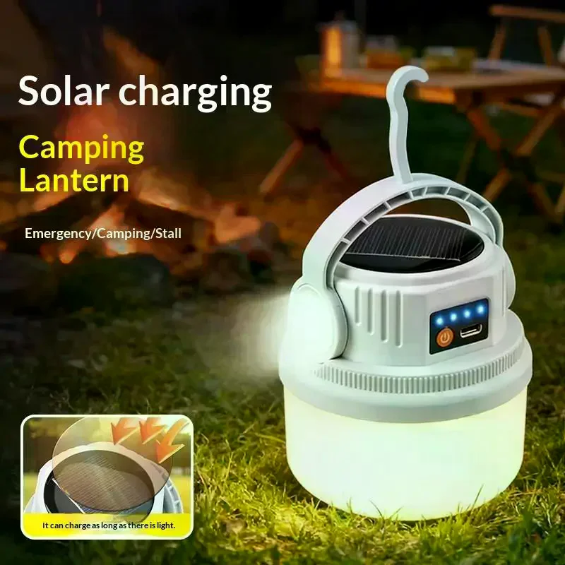 LED Light LED Solar Camping Light USB Rechargeable Ultra Bright Solar Camping Lights Multi Functional Waterproof 1PC