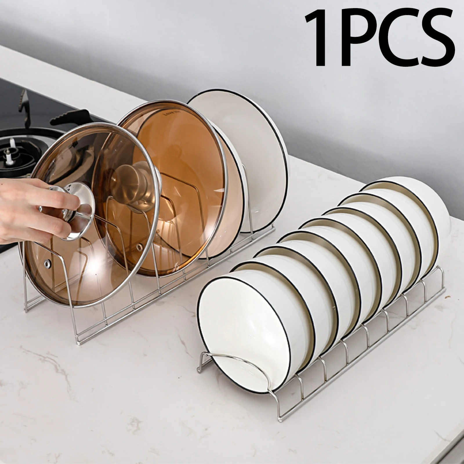 Dish Storage Rack Kitchen Utensils Drainer Rack Rest Plate Organizer for Kitchen Countertop Cabinet Cafe Restaurant Dining Room