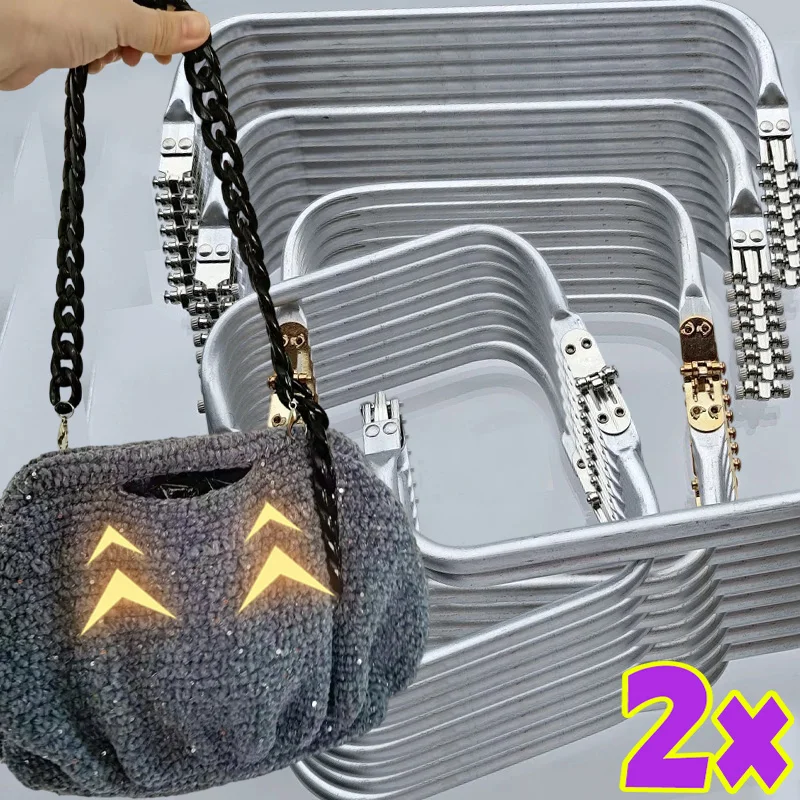 

1/2Pcs Square-shaped Aluminum Purse Frame Handle DIY Metal Bag Sewing Tailor Accessories Bag Frame for Purse Backpack Bags Parts