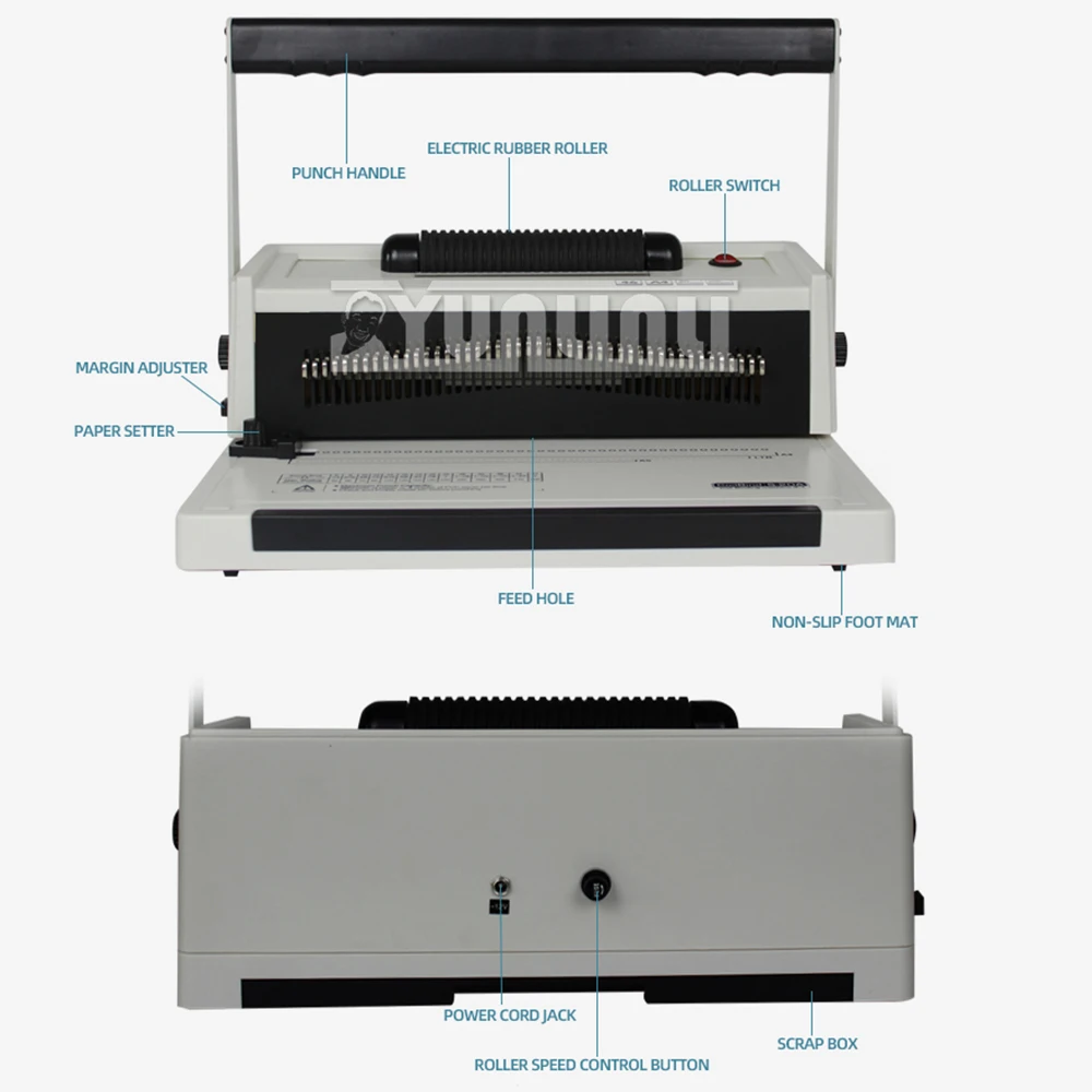 Electric Single Coil Binding Machine Contract Certificate Bid Sheet Book Paper 46 Hole Plastic Spiral Ring Punching Machine S20A