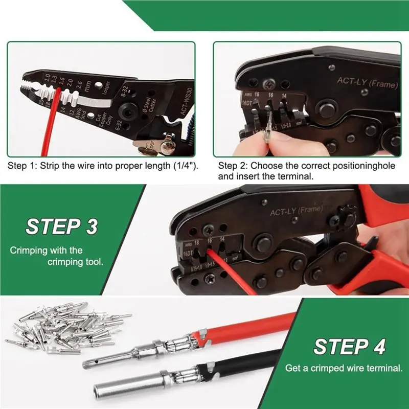 AT43-600X DT Connector Terminal Kit Size 16,Male Pins 1060-16-0122 / Female Sockets 1062-16-0122 Open Barrel Style Contact