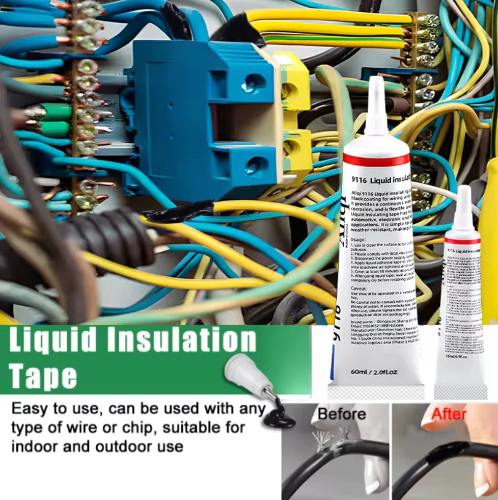 60ml 액체 전기 접착제, 방수 절연 페이스트, 내열 밀봉 기계, 빠른 건조 가정용 전선 접착제