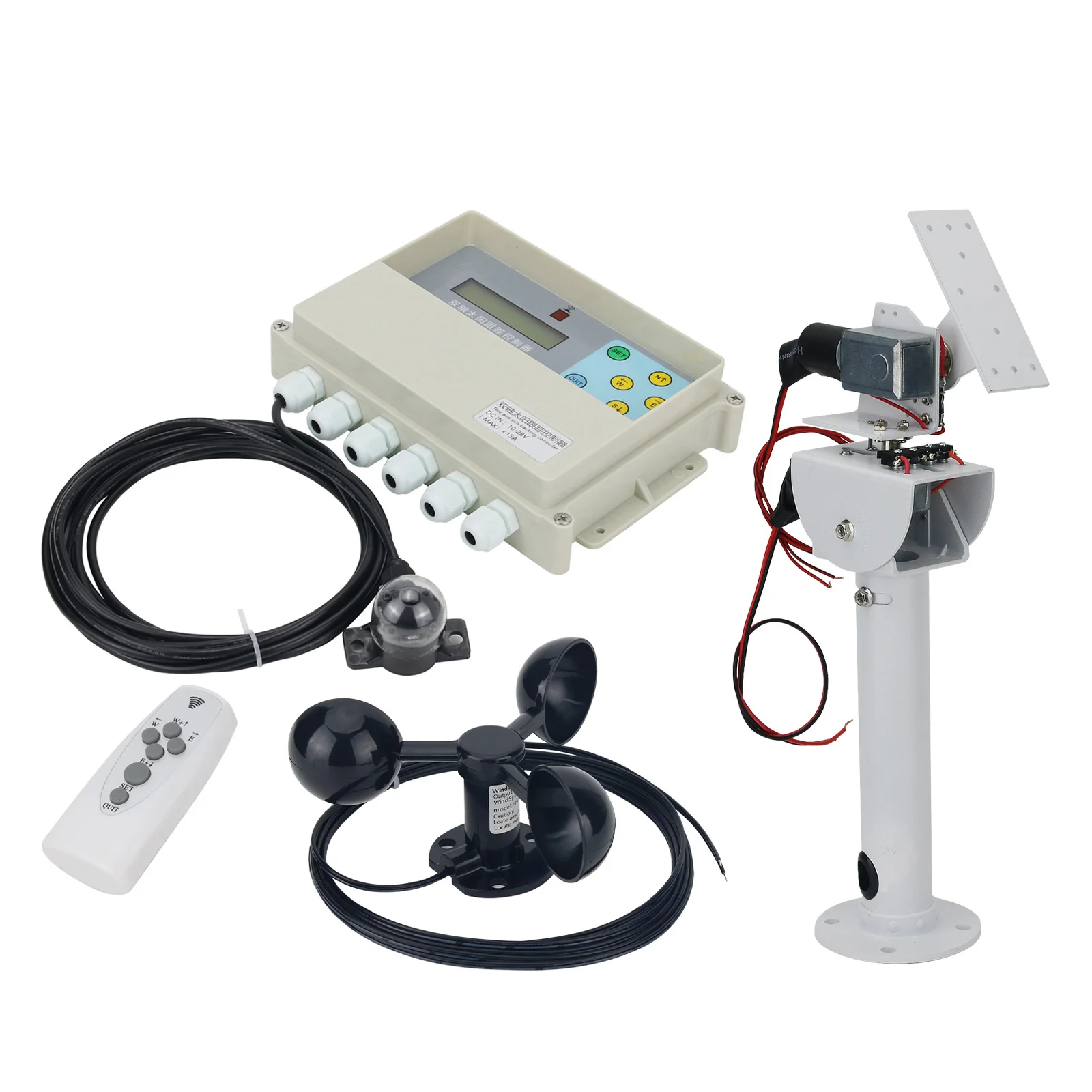

Dual Axis Solar Tracker Controller with Remote Control Wind Speed Sensor + DC Two Axis Gimbal
