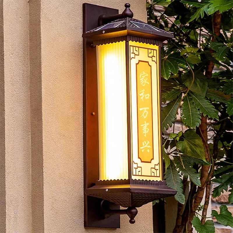 TEMOU Contemporary Solar Outdoor Wall Lamps Simplicity Waterproof Creative Balcony Hallway Courtyard Villa Gate Hotel