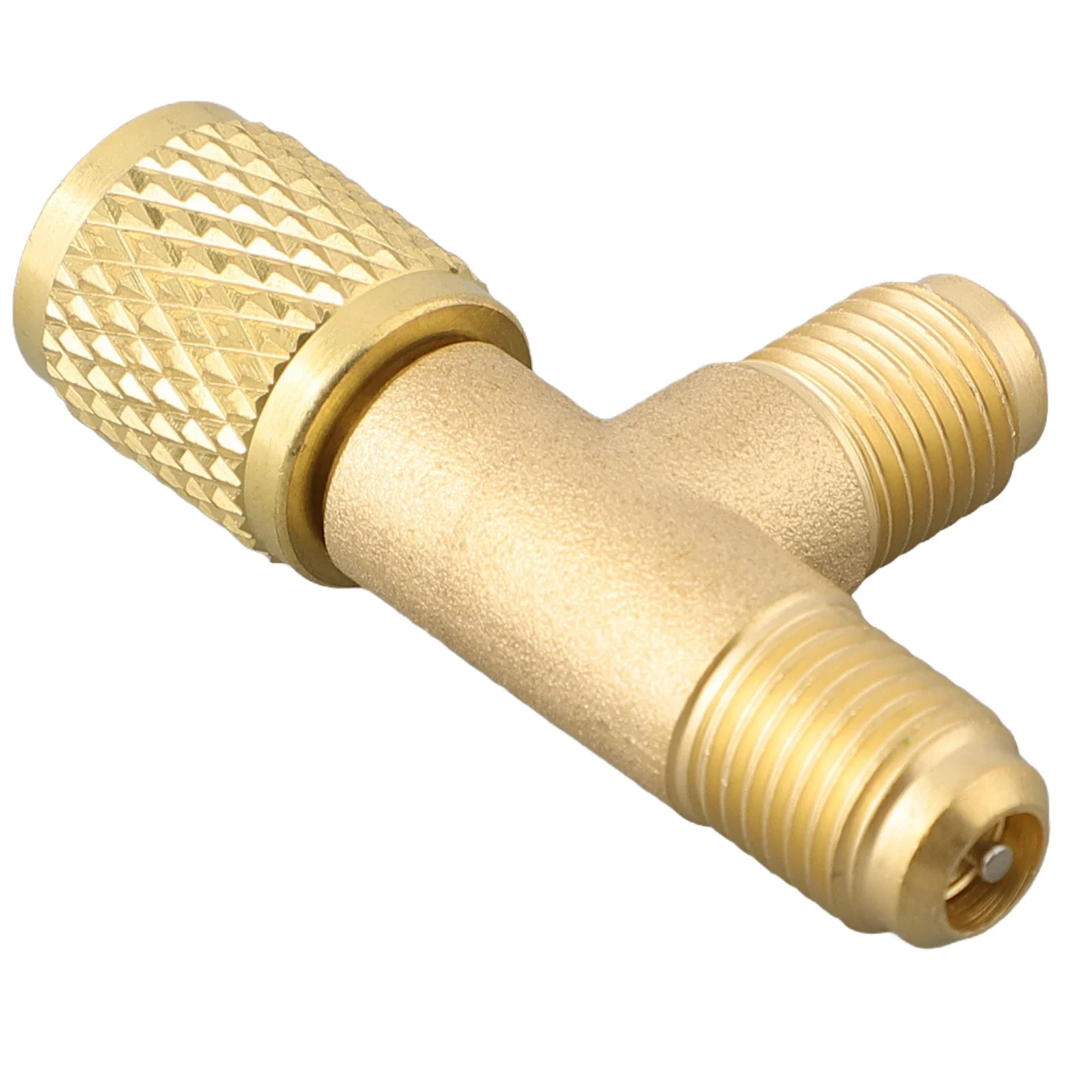 Adapter trójnika do szybkiego łączenia z mosiężnym zaworem SAE 1/4" do adaptera R22 R12 R134 Adapter trójnika z szybkozłączką o wysokiej wytrzymałości — zdjęcie 4