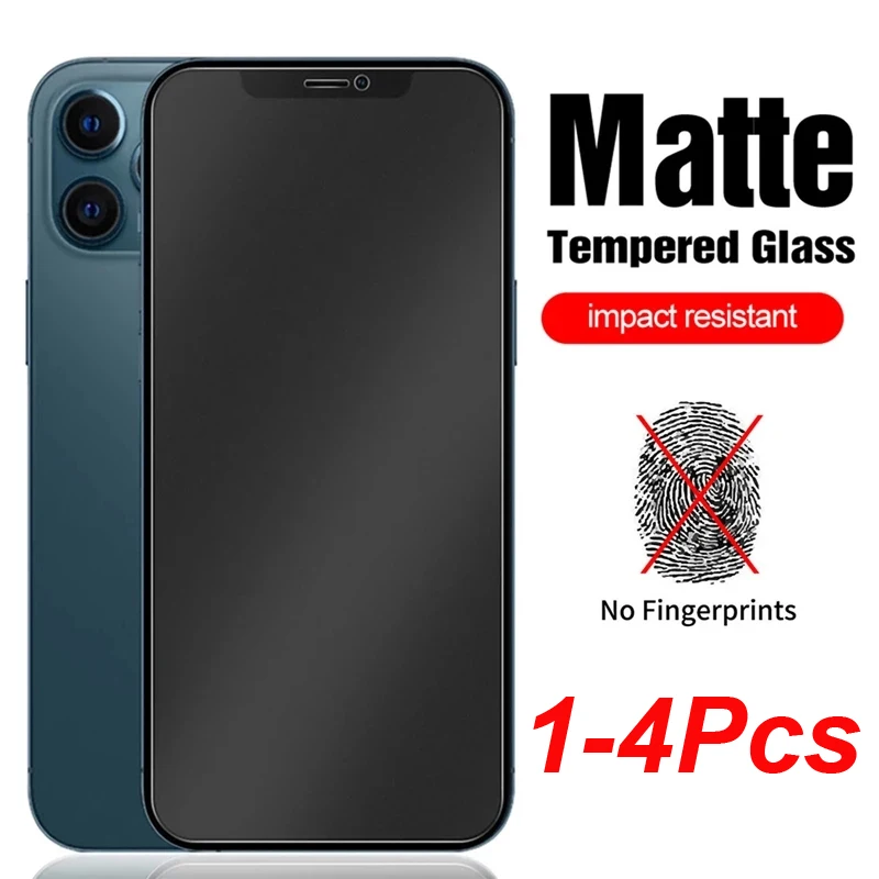 1-4Pcs Matte Screen Protectors for iPhone 12 13 Pro Max Mini 6 8 7 Plus 5S SE2020 Frosted Glass for IPhone 11 14 Pro XS MAX XR X