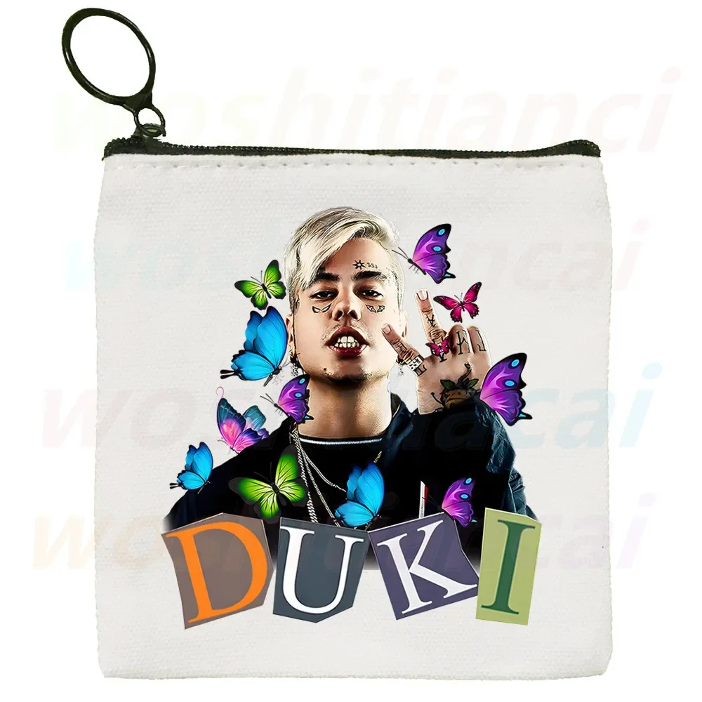 Duki Rapper Mini Porta-moedas para mulheres, titular do cartão, carteiras pequenas, trocar bolsa de dinheiro, original, novo