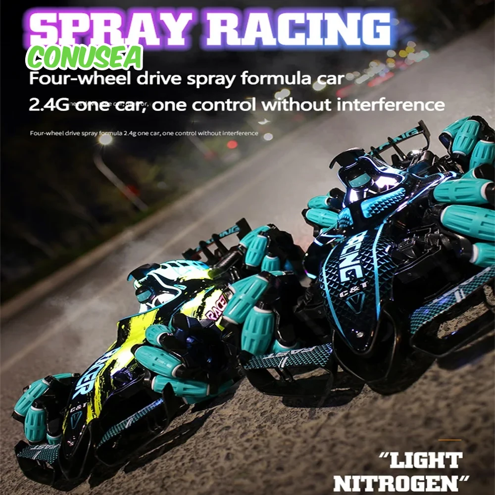 

RC Spraying Racing Car 4Wd Drifting Stunt Cars Toy Light Music 360 Rotation 2.4G Radio Remote Control Trucks Toys for Kids Boys